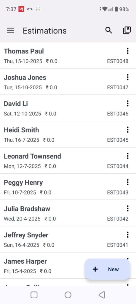 Estimation huge list